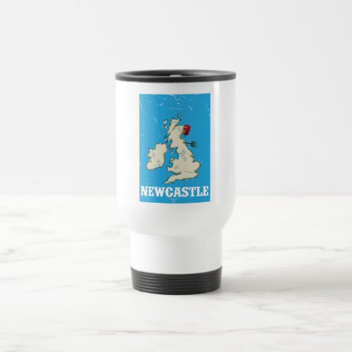 Vintage Newcastle Wales Travel Poster Travel Mug