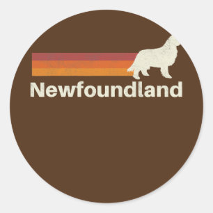 Vintage Newfoundland Retro Mom Dad Dog Classic Round Sticker