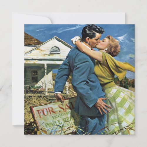 Retro Love and Romance Housewarming Party Invites