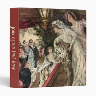 Vintage Newlyweds, Victorian Bride Tossing Bouquet Binder