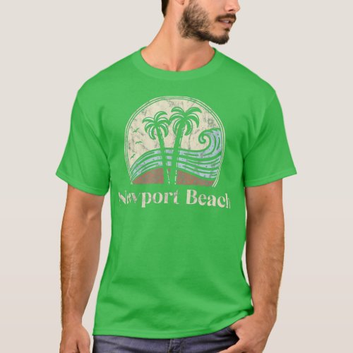 Vintage Newport Beach CA Palm Trees California Sou T_Shirt