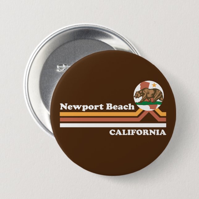 Vintage Newport Beach California Button (Front & Back)