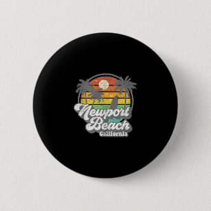 Vintage Newport Beach California Ca Surfing Retro  Button