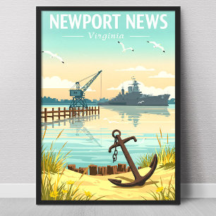 Vintage Newport News Virginia Poster