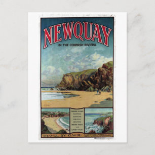 Vintage Newquay in the Cornish Riviera Travel Postcard