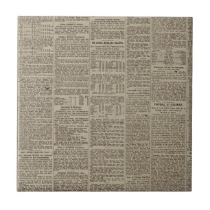 Vintage Newspaper 1902 Ceramic Tile
