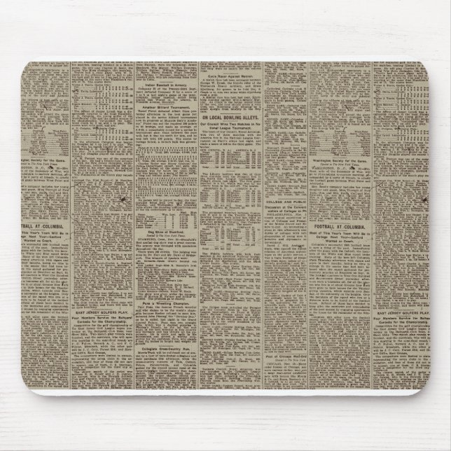 Vintage Newspaper 1902 Mouse Pad (Front)
