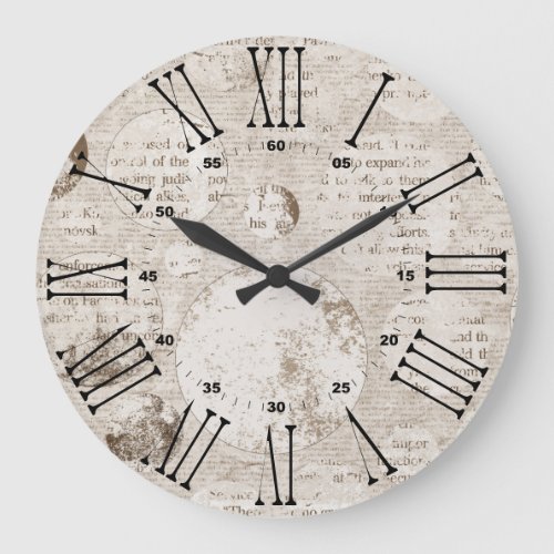 Vintage Newspaper Acrylic Wall Clock