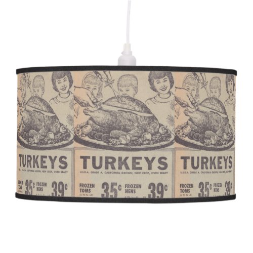 Vintage Newspaper Ad Pendant Lamp