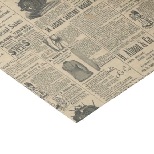 Vintage Newspaper Ad Tissue Paper
