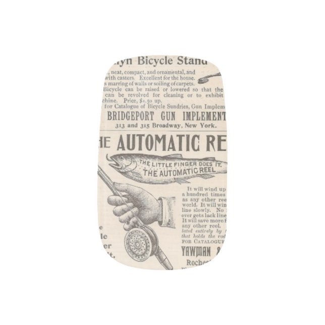 Vintage Newspaper Ads Minx Nail Art (Right Thumb)