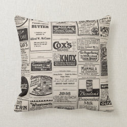 Vintage Newspaper Advertisement Farmhouse Pillow