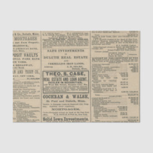 Vintage Newspaper Advertisement Tissue Paper