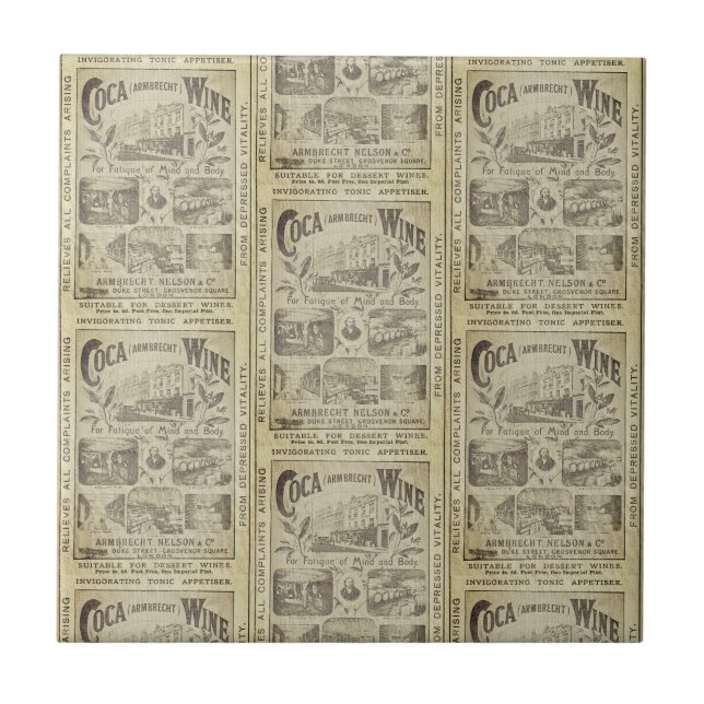 Vintage Newspaper Advertising Kitchen  Ceramic Tile (Front)