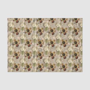 Vintage Newspaper and Berries Tissue Paper