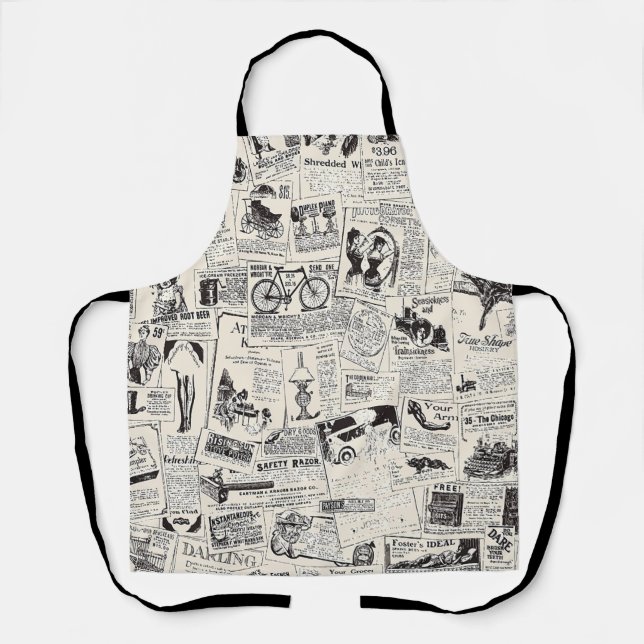Vintage Newspaper Apron (Front)