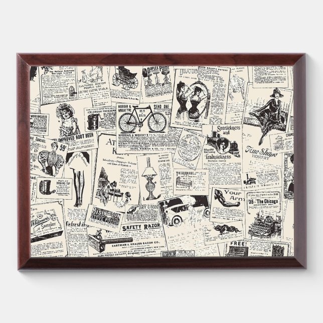 Vintage Newspaper   Award Plaque (Horizontal)