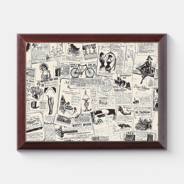 Vintage Newspaper   Award Plaque (Horizontal)