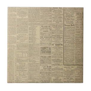 Vintage Newspaper background Ceramic Tile