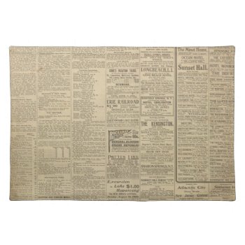 Vintage Newspaper Background Placemat by BackgroundArt at Zazzle