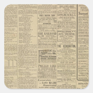 Vintage Newspaper background Square Sticker