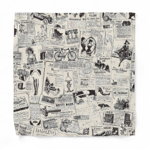 Vintage Newspaper   Bandana