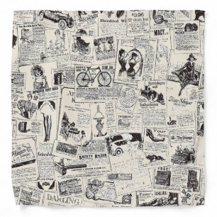 Vintage Newspaper Bandana