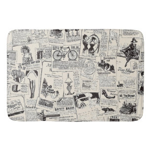 Vintage Newspaper Bath Mat