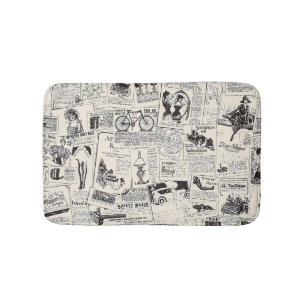 Vintage Newspaper Bath Mat
