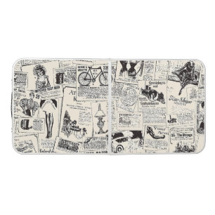 Vintage Newspaper Beer Pong Table