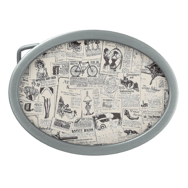 Vintage Newspaper Belt Buckle (Front)