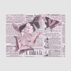 Vintage Newspaper Butterfly Tissue Paper