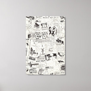 Vintage Newspaper   Canvas Print