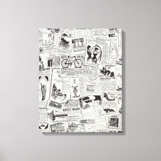 Vintage Newspaper  Canvas Print (Front)