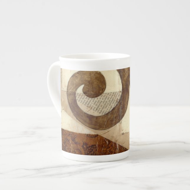 Vintage Newspaper Clipping Bone China Mug (Front Left)