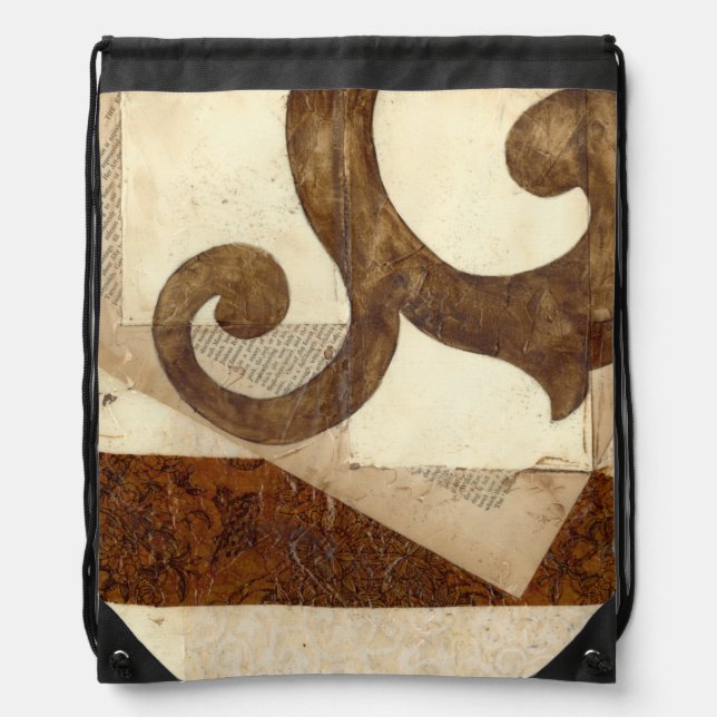 Vintage Newspaper Clipping Drawstring Bag (Front)