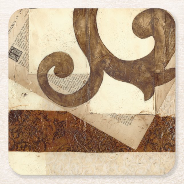 Vintage Newspaper Clipping Square Paper Coaster (Front)