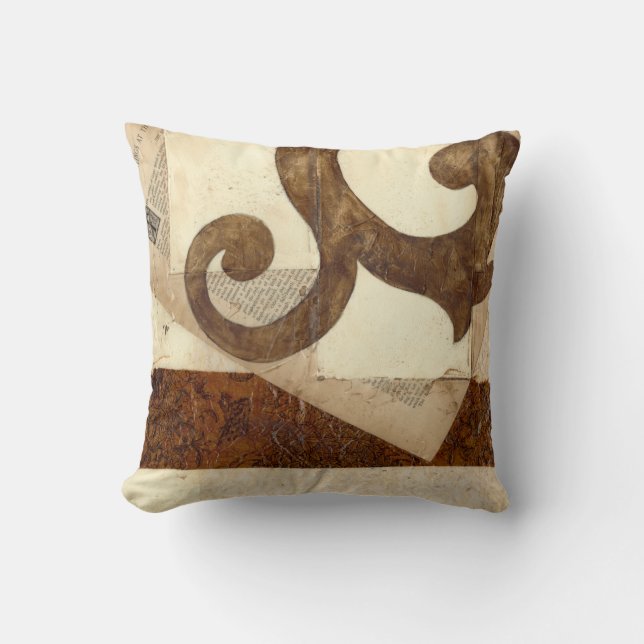 Vintage Newspaper Clipping Throw Pillow (Front)