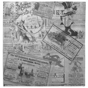 Vintage newspaper cloth napkin