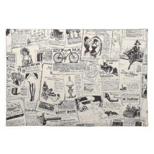 Vintage Newspaper Cloth Placemat