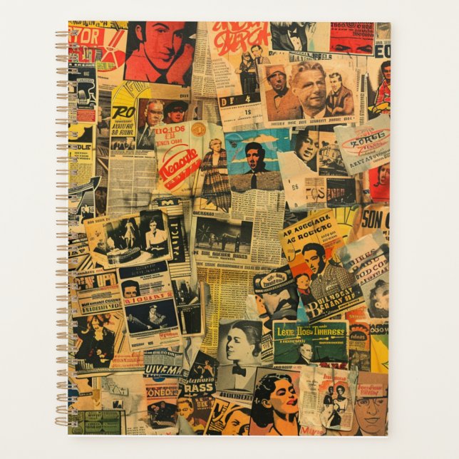 Vintage Newspaper Collage Planner (Front)