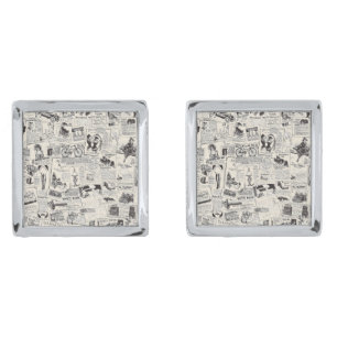 Vintage Newspaper   Cufflinks
