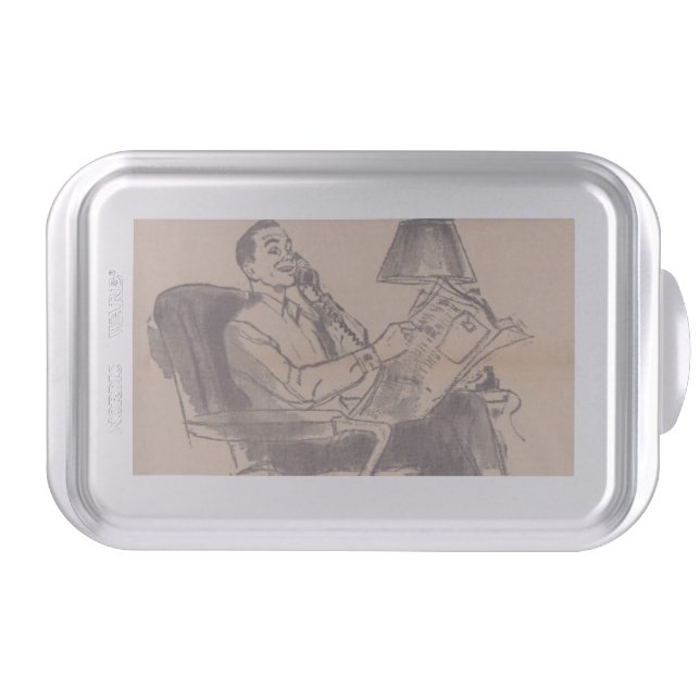 Vintage Newspaper Dad Cake Pan (Front)