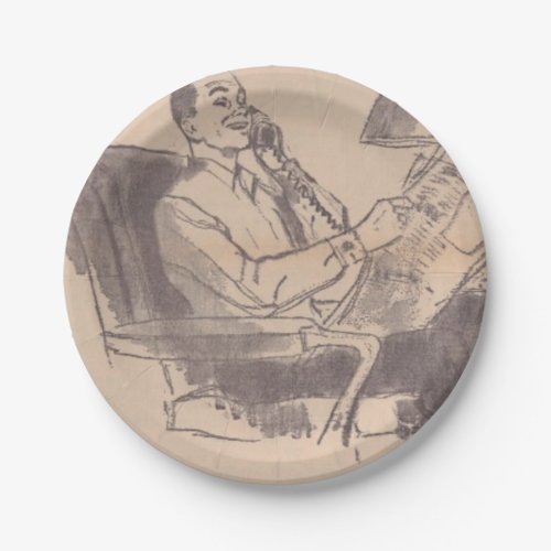 Vintage Newspaper Dad Paper Plates