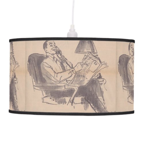 Vintage Newspaper Dad Pendant Lamp