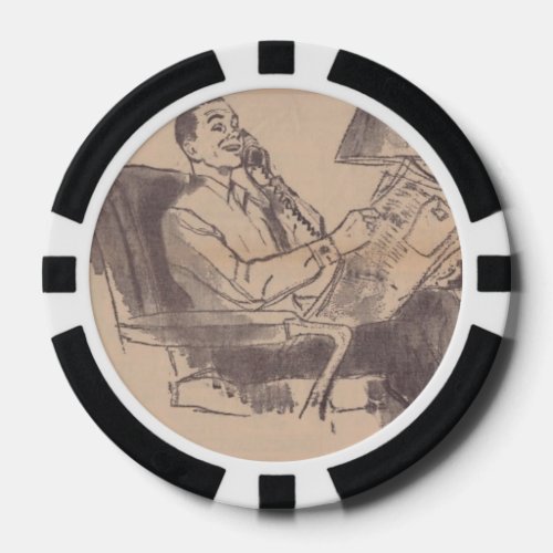 Vintage Newspaper Dad Poker Chip