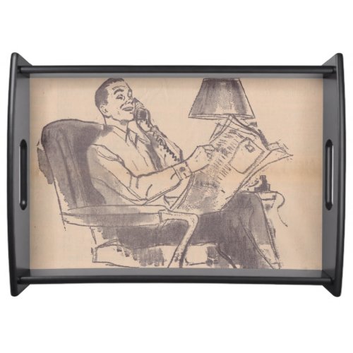 Vintage Newspaper Dad Serving Tray