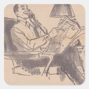 Vintage Newspaper Dad Stickers