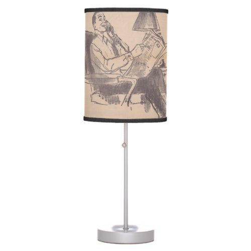 Vintage Newspaper Dad Table Lamp