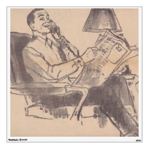 Vintage Newspaper Dad Wall Decal